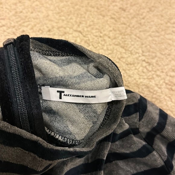 Alexander Wang Striped Velvet Dress with Keyhole Back - Picture 3 of 3